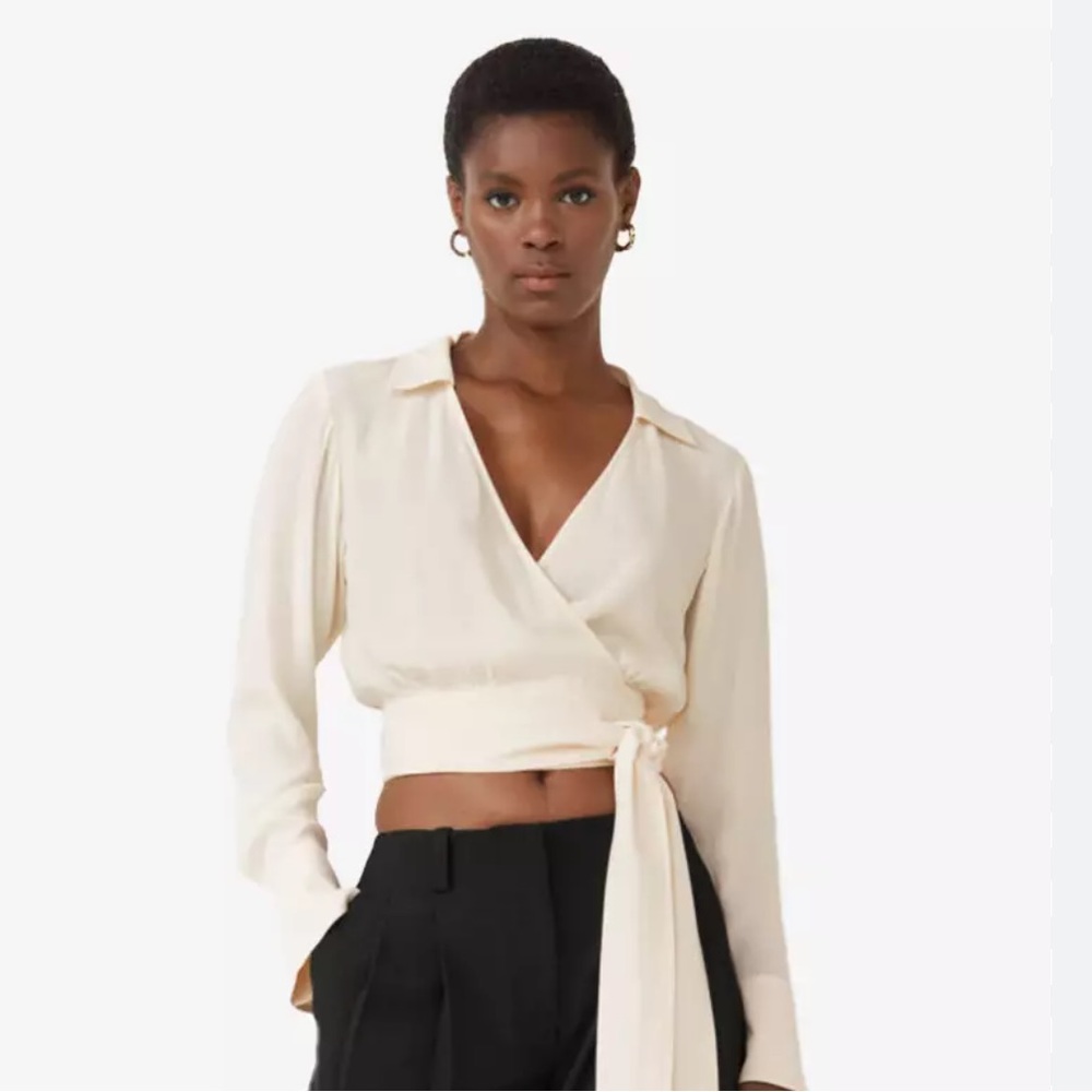 NWOT & Other Stories Cream Wrap Top - size 6.